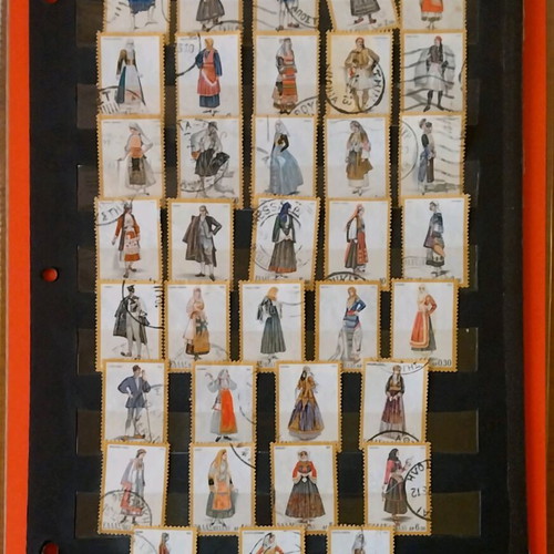 Stamps series National Costumes 1974 like new, 36 pieces