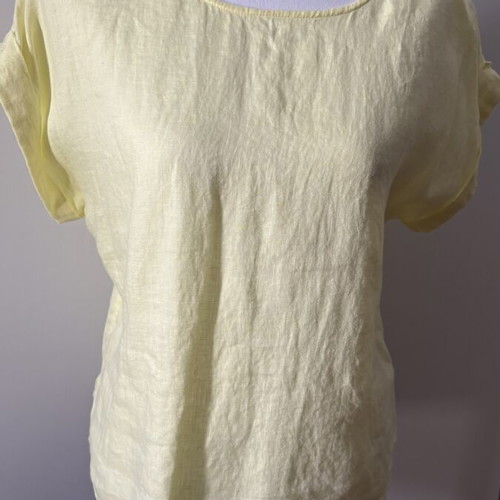 Linen blouse yellow size M like new