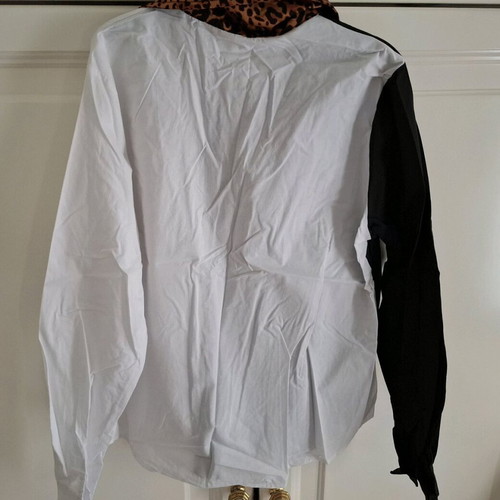 Women's shirt black white leopard like new, size S