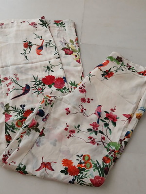 Zara Floral Wide-Leg Pants New, Multicolor, Size M