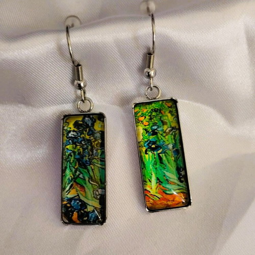 Van Gogh Irises earrings new, multicolored