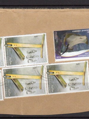 Ελληνικό γραμματόσημο ευρώ με σφάλμα μετατόπισης 4€ σειράς 2012