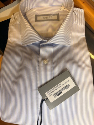 Kaiser Hoff shirt new, size 43, light blue striped