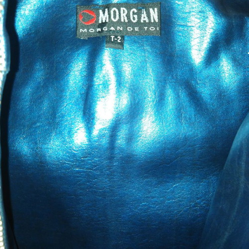 Morgan mid-length jacket blue navy metallic like new