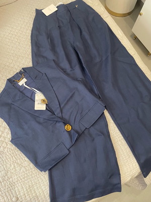 Lynne linen set new, dark blue, size 38