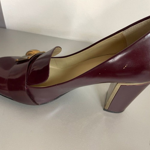 Ash leather pumps used, burgundy, 9 cm heel, size 40