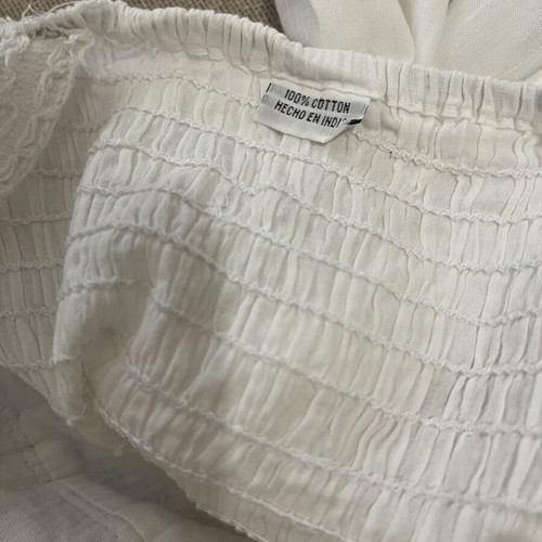 Boho 100% Cotton White Lace Sundress, size L