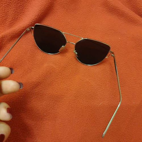 Cat eye sunglasses mirror in silver and rose gold