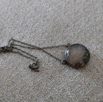 Silver 925 necklace used with natural Dendritic Agate 21mm