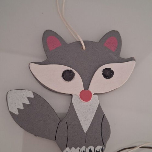 Hanging decorative animals fox and owl set of 2 like new