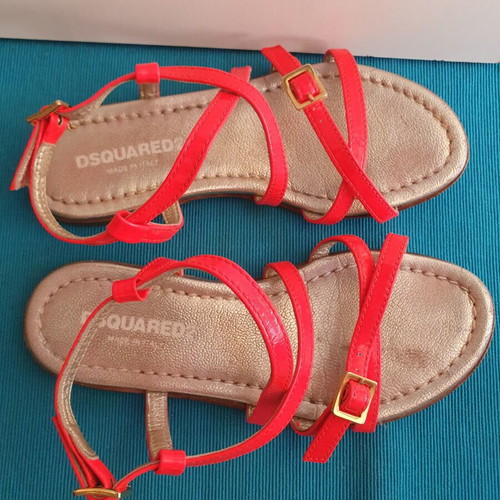 Dsquared2 sandals for girls size 33 used, orange and gold leather