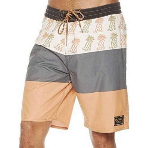 Captain Fin men's swim shorts, size S, brown and orange