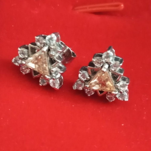 Silver 925 earrings with zircon, like new