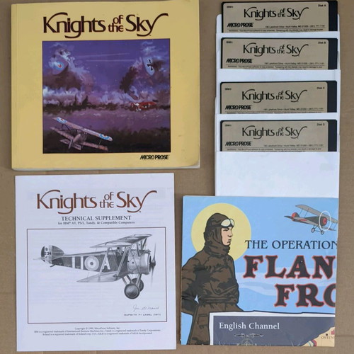 Knights Of The Sky MicroProse PC 5.25" disks like new, Big Box