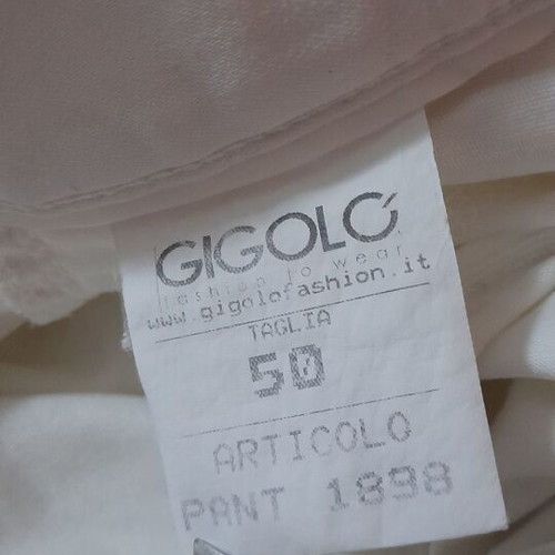Ανδρικό λευκό chino παντελόνι GIGOLO, μέγεθος L, slim fit