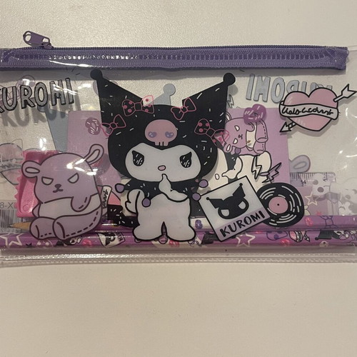 Kuromi stationery set new with transparent case and accessories