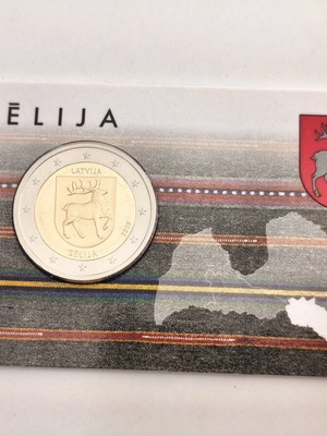 2 Euro Coin of Latvia 2025 with Sēlija Coat of Arms New