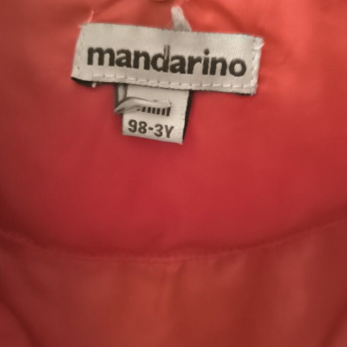 Mandarino red jacket with belt and hidden hood, like new, 3 years