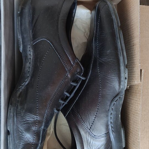 Leather shoes used, size 44, black, scarps/moccasins