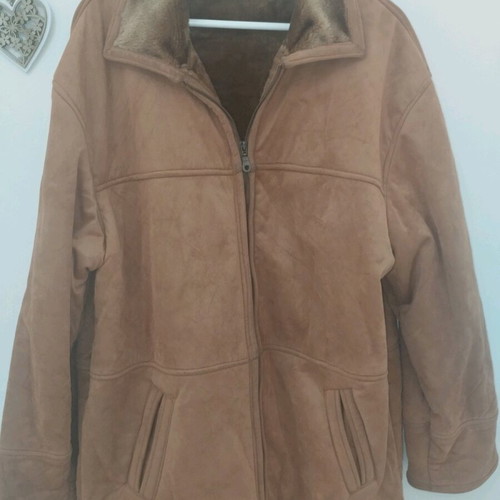 Men's mouton with fur used, brown, size XL