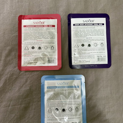 SADOER fabric face mask set of 3, new