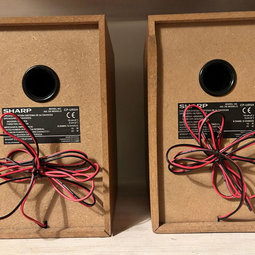Sharp CP-UR5H speakers used, 2x 10 watt rated power