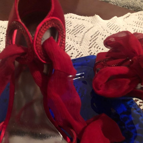 J Lo sandals new red, size 37