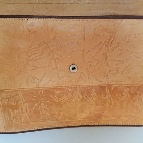 Ethnic Egypt shoulder bag made of genuine leather used
