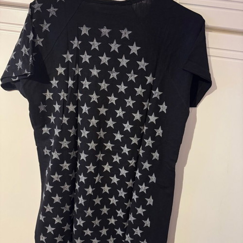 No name men's T-shirt S slim fit black like new with stars