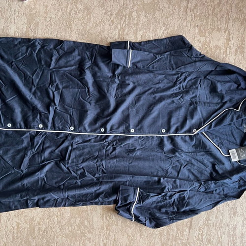 Robe bathrobe women's pajama new navy blue
