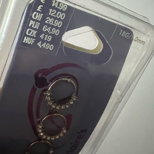 Claire’s set of hoop earrings with rhinestones like new