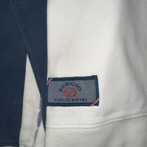 Sergio Tacchini half-zip sweatshirt used, size XL, off-white with navy
