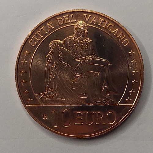 Vatican collectible coin new 10 euro 2020 art and faith Pietà