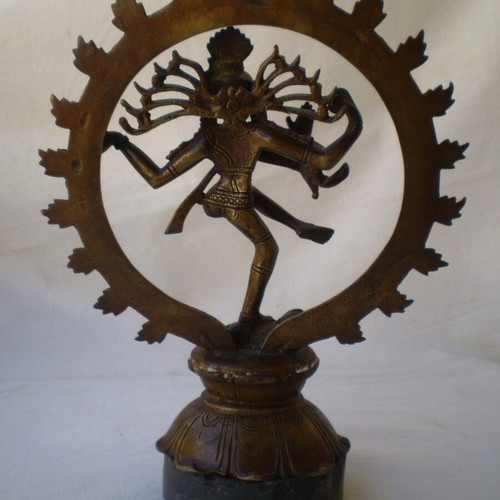 Αντίκα μπρούτζινο άγαλμα Shiva Nataraja μεταχειρισμένο, ινδική θεότητα χορεύτρια