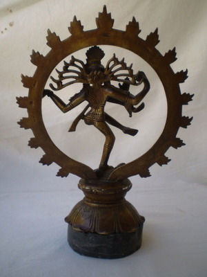 Αντίκα μπρούτζινο άγαλμα Shiva Nataraja μεταχειρισμένο, ινδική θεότητα χορεύτρια