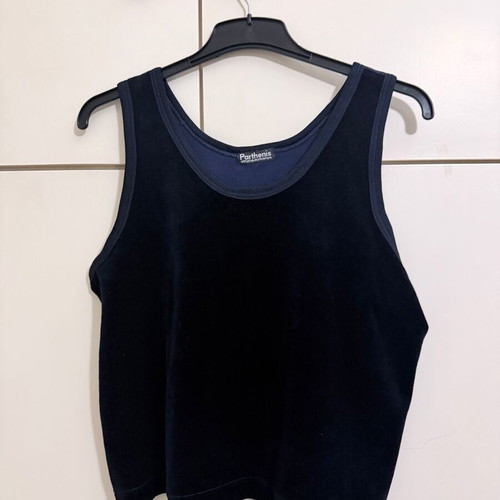 Parthenis Velvet Tank Top Midnight Blue like new