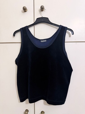 Parthenis Velvet Tank Top Midnight Blue like new
