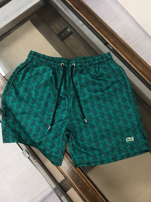 Νέο μαγιό Lacoste ανδρικό με πράσινο γεωμετρικό σχέδιο και λογότυπο