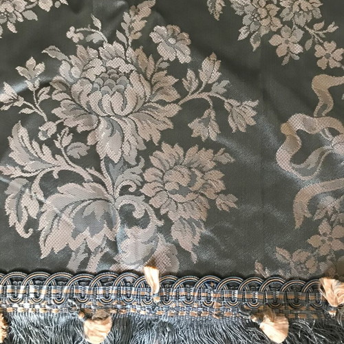 Set of 2 Silk Brocade Antique Curtains