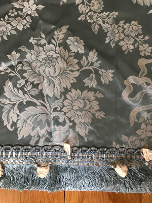 Set of 2 Silk Brocade Antique Curtains