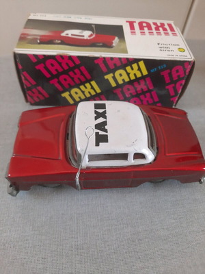 Vintage Taxi toy car like new with sound and friction collectible