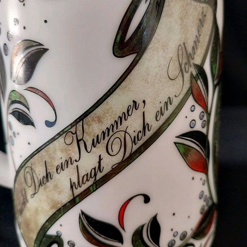 Original BMF Bierseidel Germany hand painted beer stein