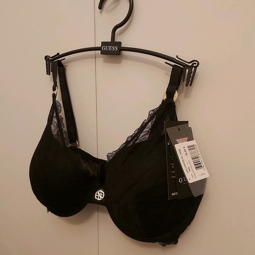 Guess black bra 34D new with lace and gold details