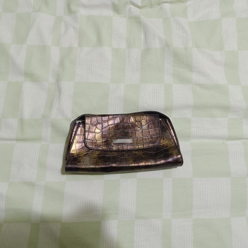 Vintage Estel shoulder bag used, bronze croc-embossed effect