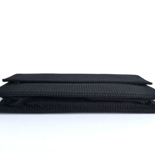 Marina Rinaldi clutch bag used, black ribbed satin