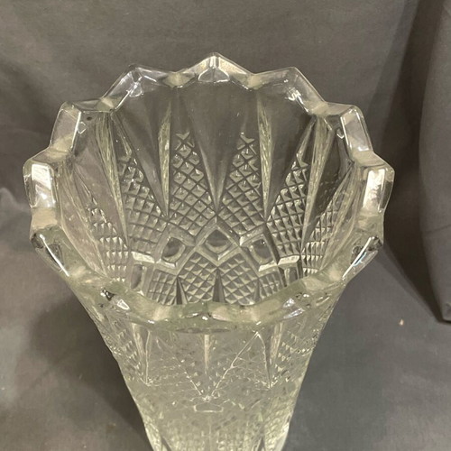 Crystal vase like new, carved old style