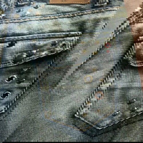 Sugar Care дънкова бермуди размер s-m, ръчно изработени японски с органичен памук