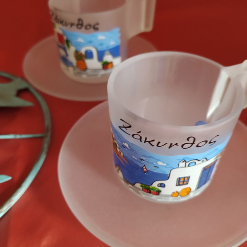 Coffee cups and island-style mirror new, Zakynthos