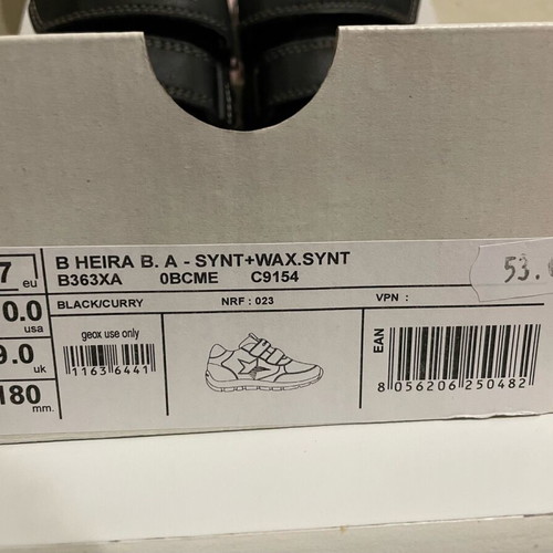 Geox kids sneakers new, black-gray, size 27