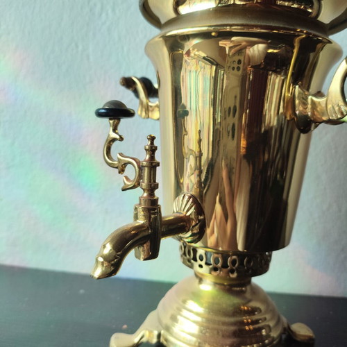 Soviet decorative samovar vintage metal with base stamp used